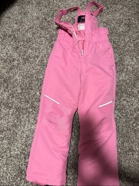 Swiss Tech Pink Girls Snow Overalls with Reflective Trim